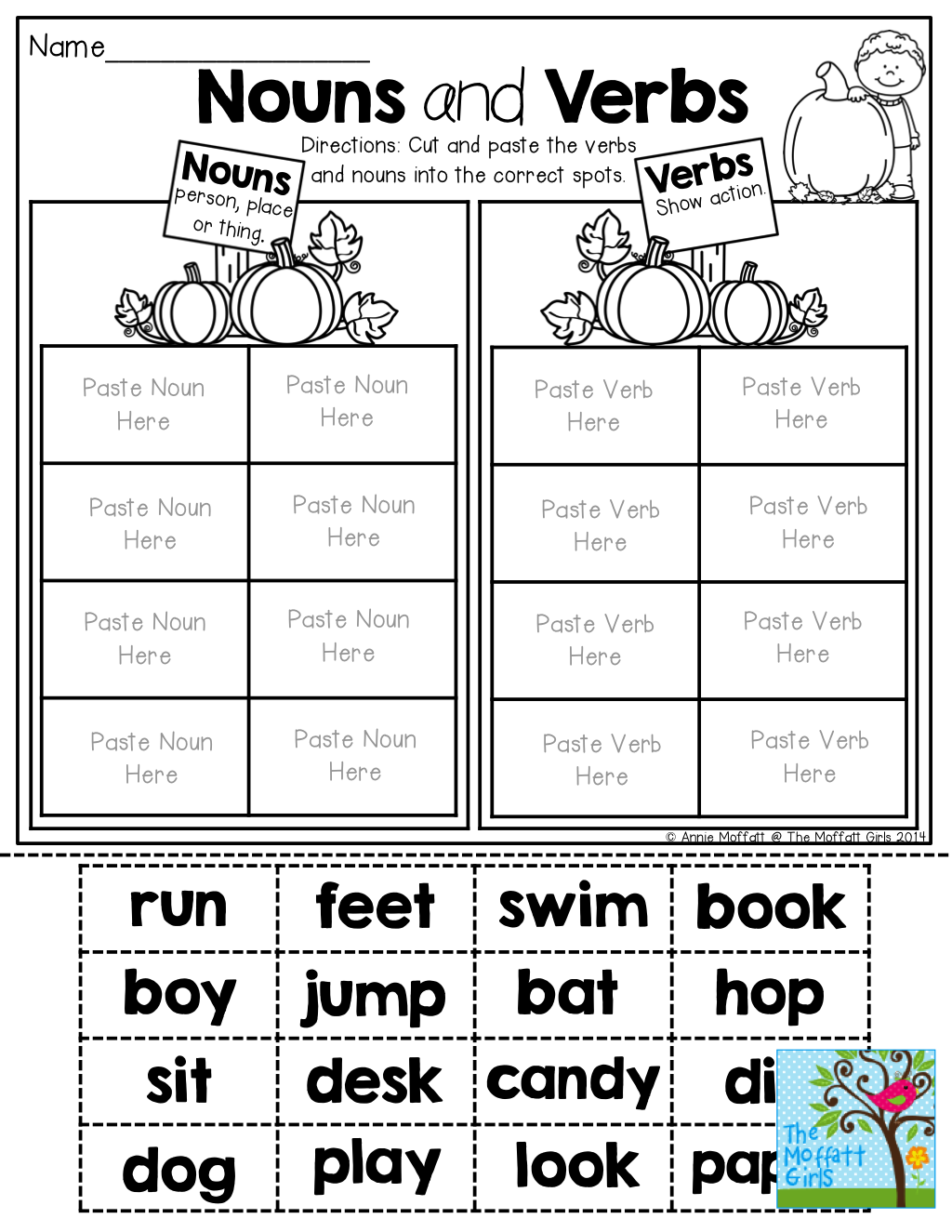 Noun And Verb Worksheet For Class 2