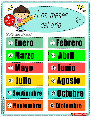 LOS MESES DEL AÑO EN ESPAÑOL | Meses del año, Actividades de enseñanza ...