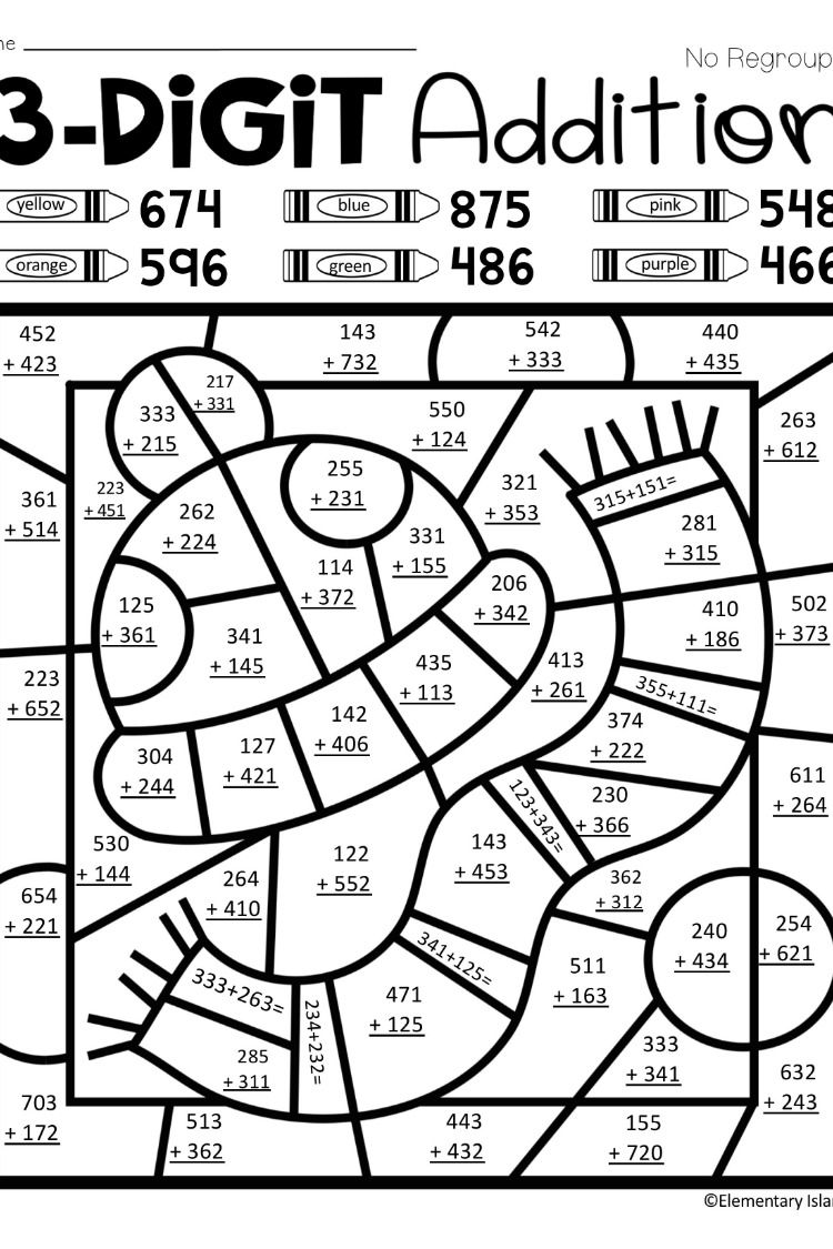 Adding And Subtracting Coloring Worksheet