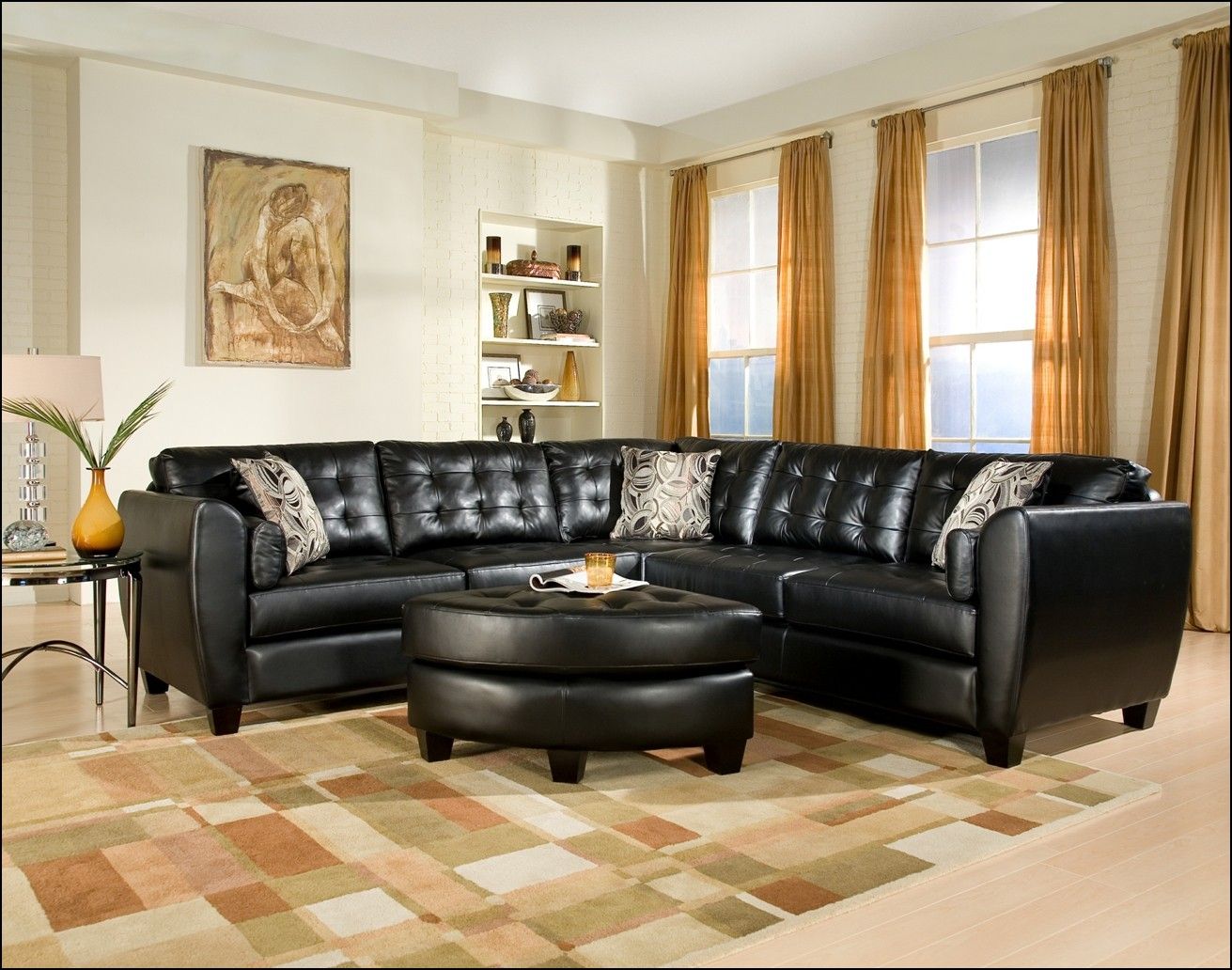 Curtains to Go with Black Leather sofa Cheap living room sets