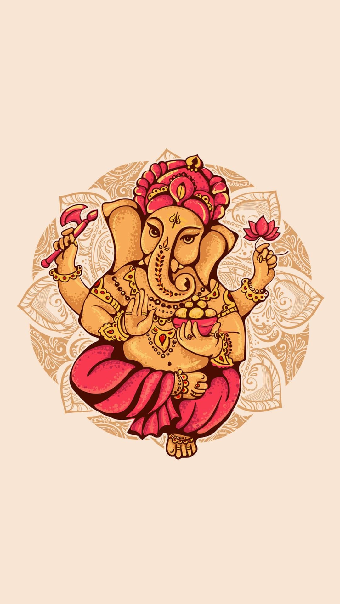 Lord ganesha illustration with shree ganeshaya namah hindi calligraphy ...