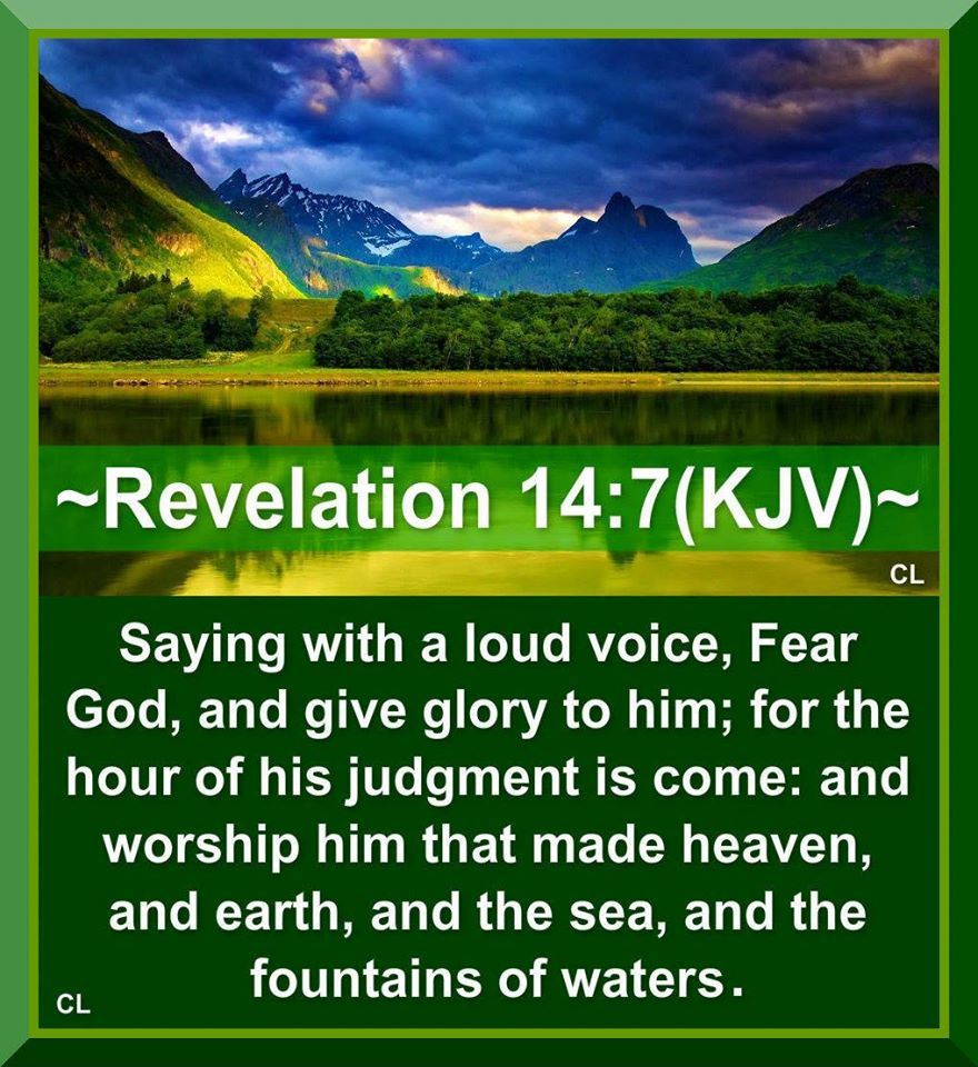 Revelation 14: 7 KJV Bible Verses Kjv, King James Bible Verses ...