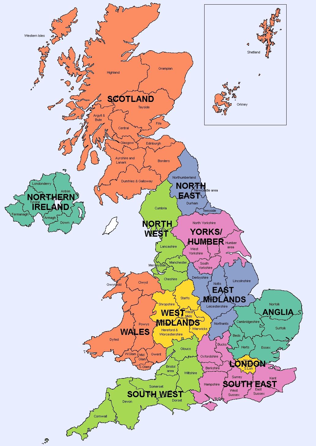 Map of Regions | England map, Map of britain, Map of great britain