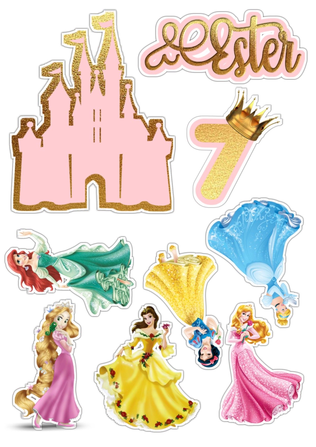 Disney Cake Toppers, Princess Cupcake Toppers, Disney Cakes, Birthday ...