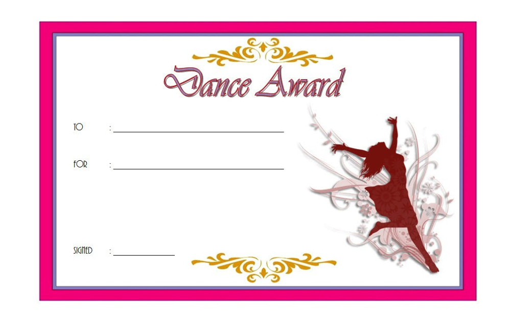 Elegant Dance Award Certificate Template