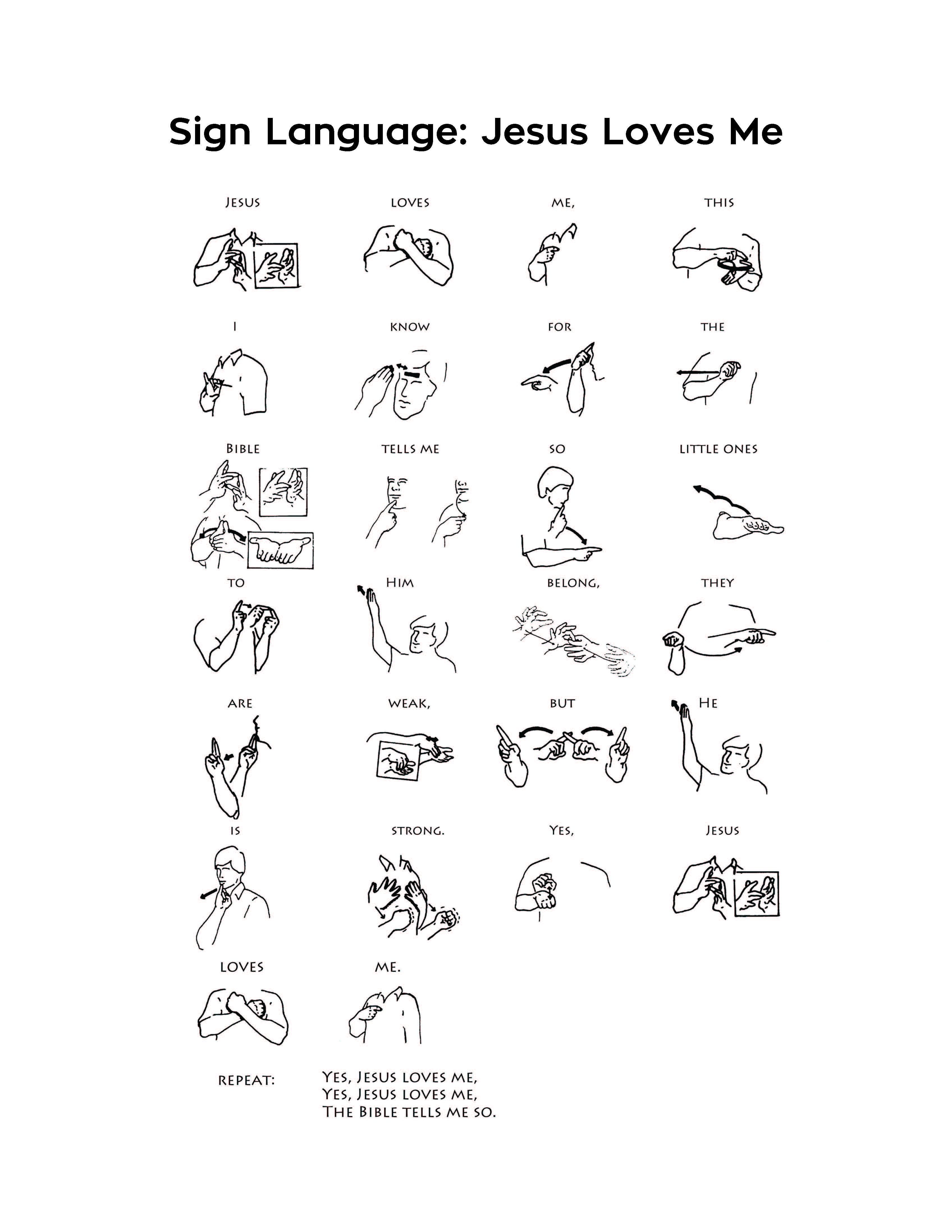 Printable Sign Language Words