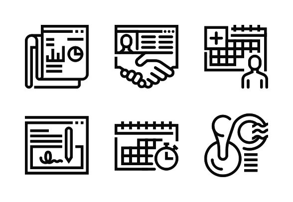 Human resource management icons by Howcolour