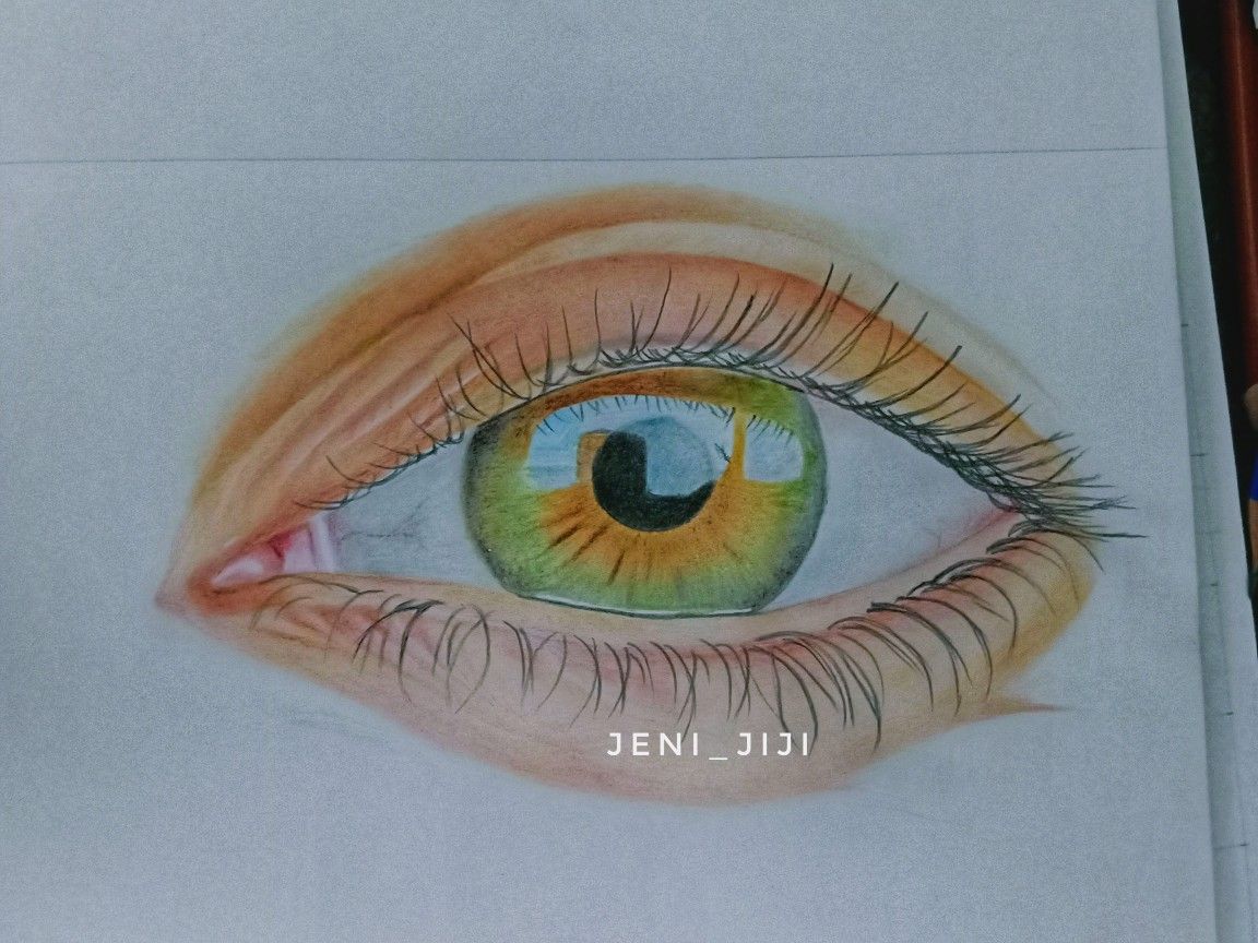 Colour pencil drawing of eye | Color pencil drawing, Eye drawing, Eye ...