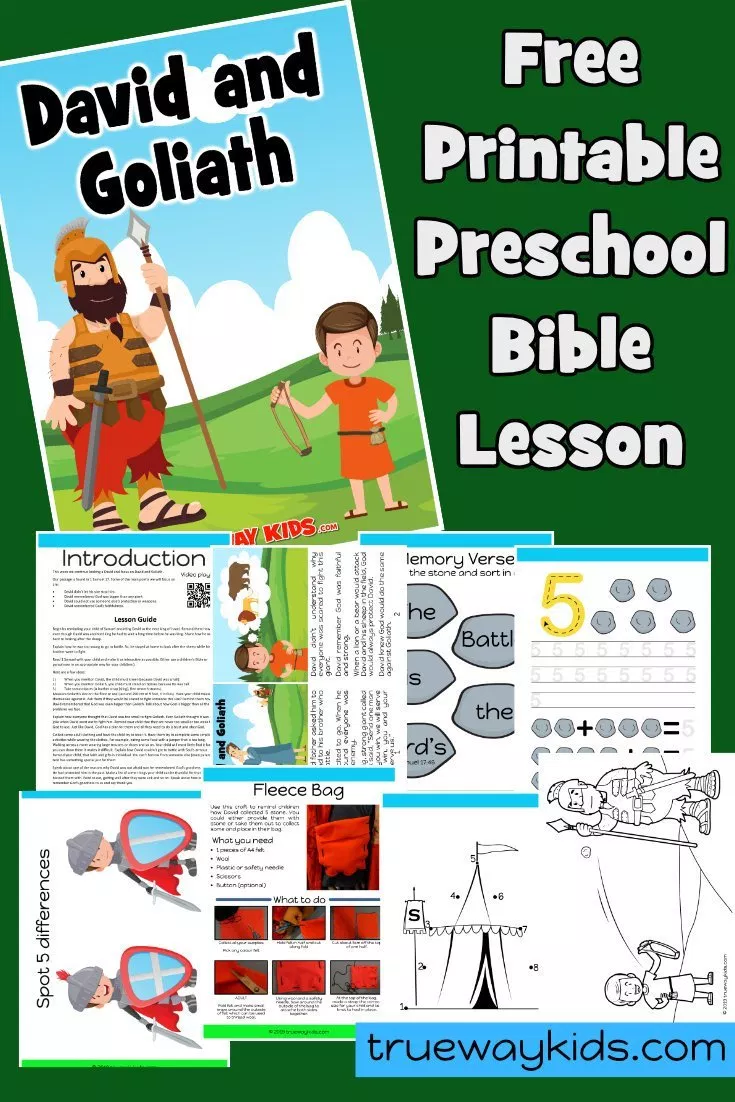 This free printable David and Goliath Preschool lesson is based on 1 ...