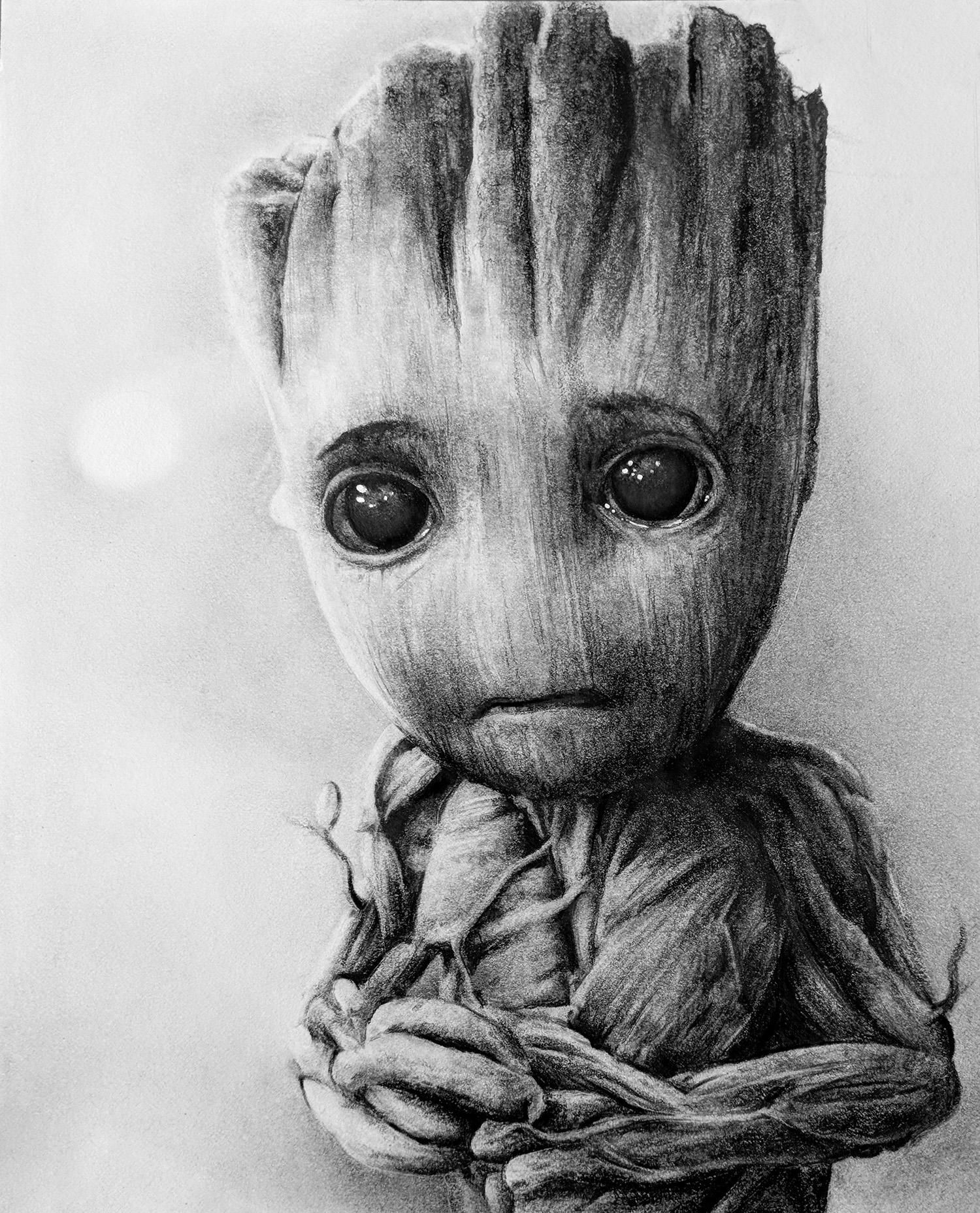 my baby groot pencil illustration (i.redd.it) submitted by