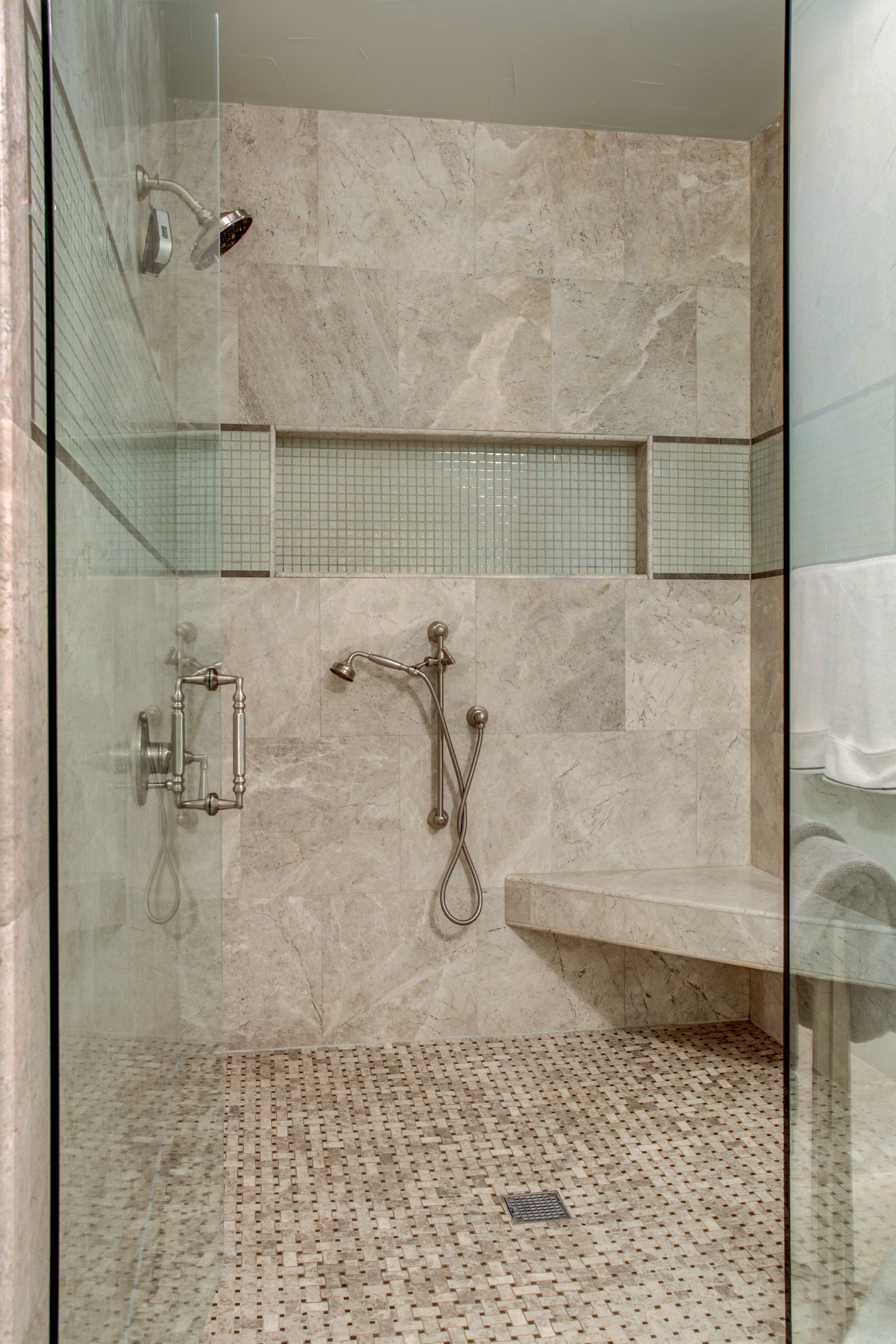 Daltile Arctic Gray Hones Tile 9x18 Shower Wall Basketweave Floor