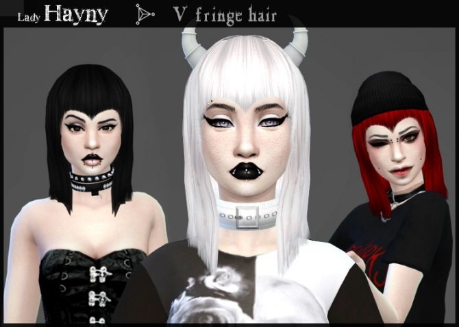 V fringe hair at Lady Hayny via Sims 4 Updates Check more at http ...