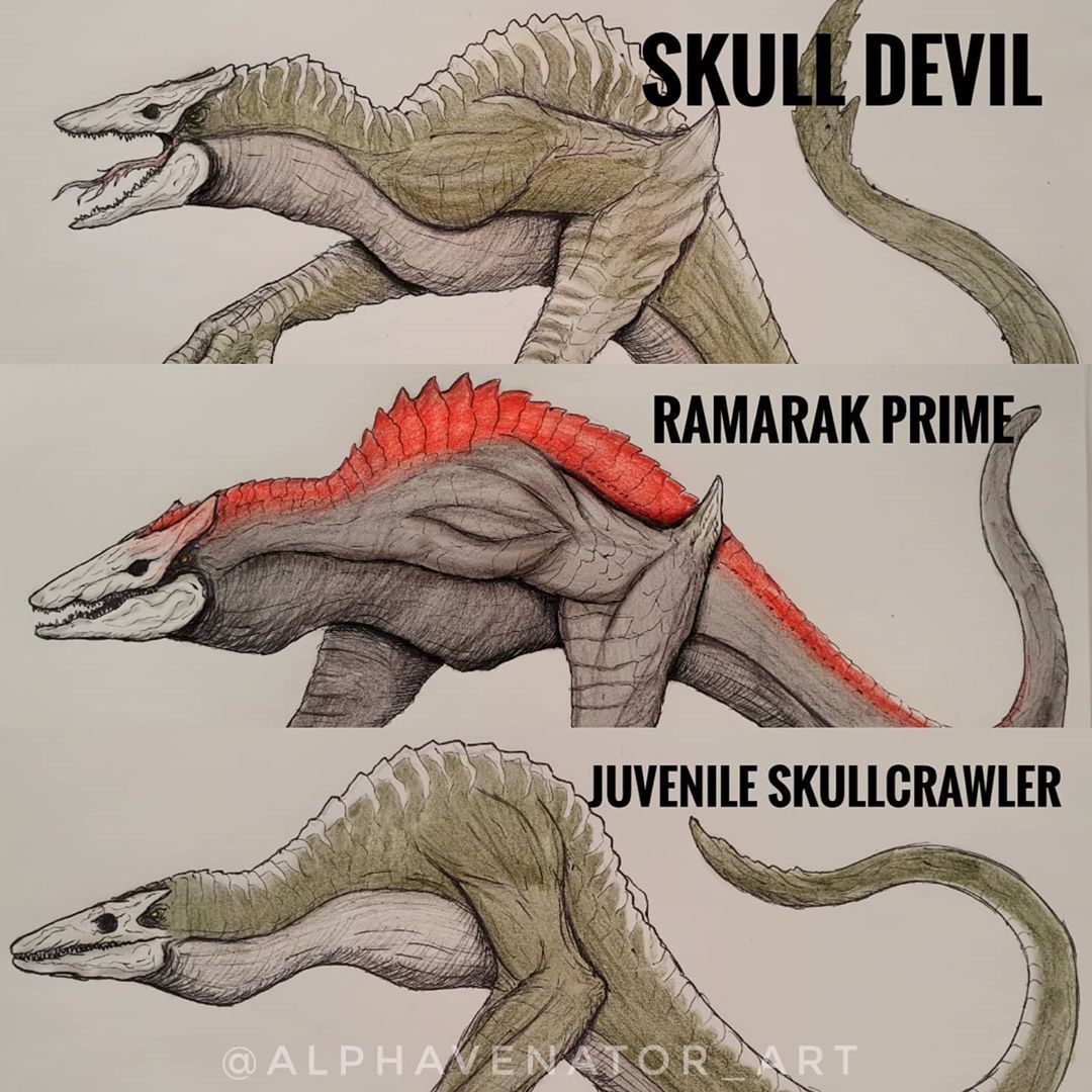 MONSTER ART 怪獣 on Instagram: “All of the Skullcrawler species.☠🐍 Wich ...