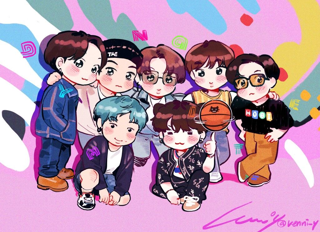 베니🐰💜 (@venni_y) / Twitter | Bts dibujo, Chibis bts, Fan de arte