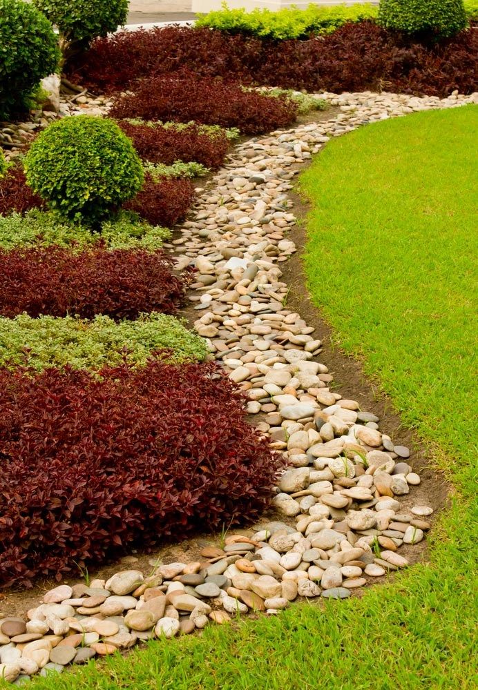 2. Rock Border Landscaping with rocks, Backyard garden, Backyard