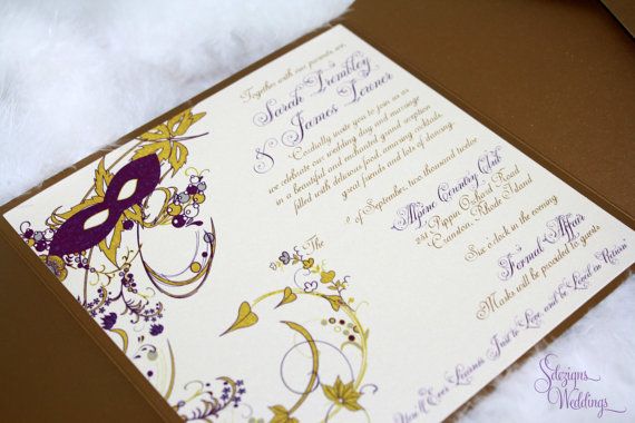 Masquerade Wedding Invitation by SDezigns | Masquerade wedding ...