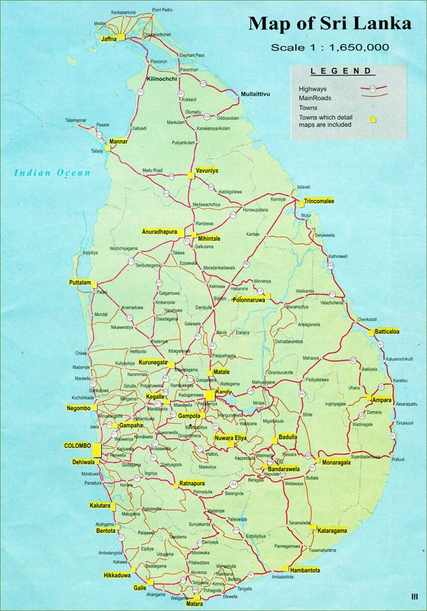 Sri Lanka large detailed road map. Large detailed road map of Sri Lanka ...