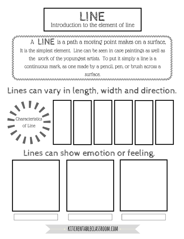 Elements Of Art Line Worksheet