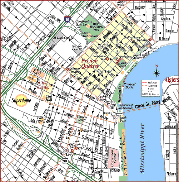 Printable Map Of New Orleans French Quarter