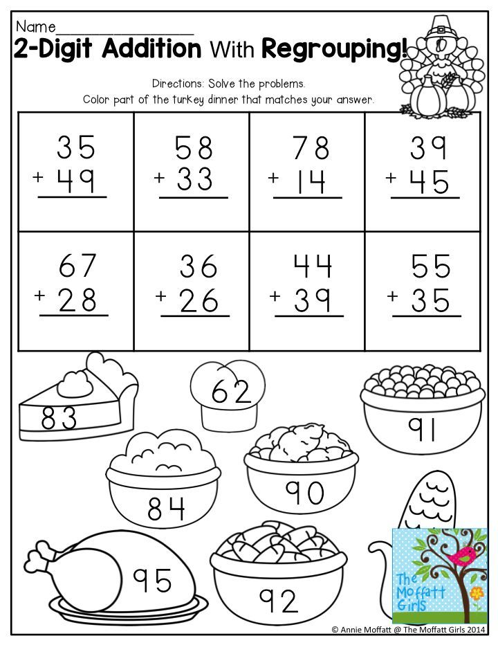 Double Digit Addition Worksheets Without Regrouping