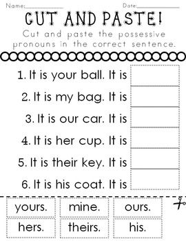 POSSESSIVE PRONOUNS! GRADE 1 WORKSHEETS COMMON CORE ALIGNED 31 PAGES ...