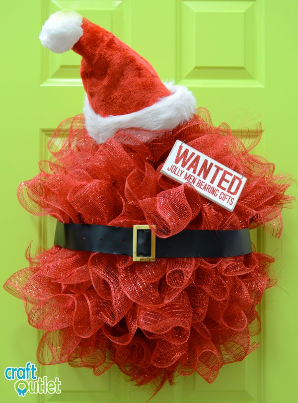 mesh wreath instructions | Deco Mesh Santa Belly Wreath from a Half ...