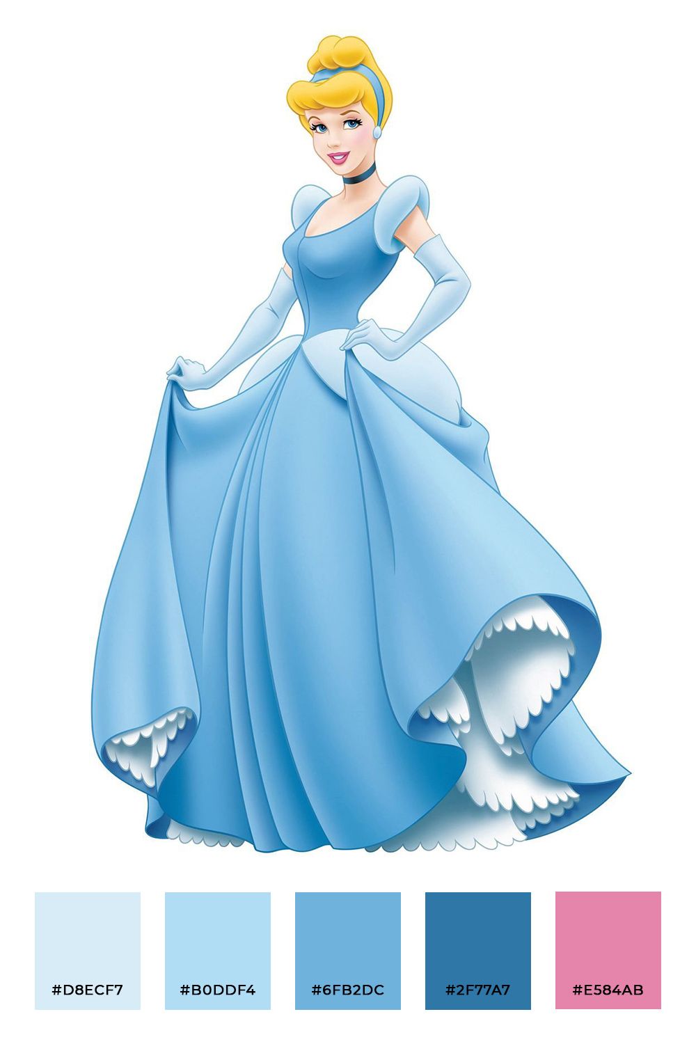 Cinderella Disney Princess Color Palette: A harmonious blue color ...