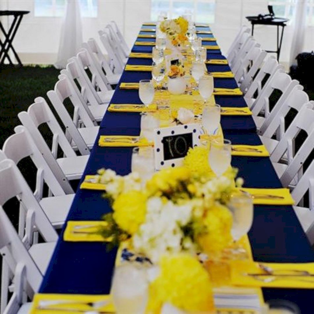 Great 25+ Pretty Blue And Yellow Flowers For Table Wedding Decoration