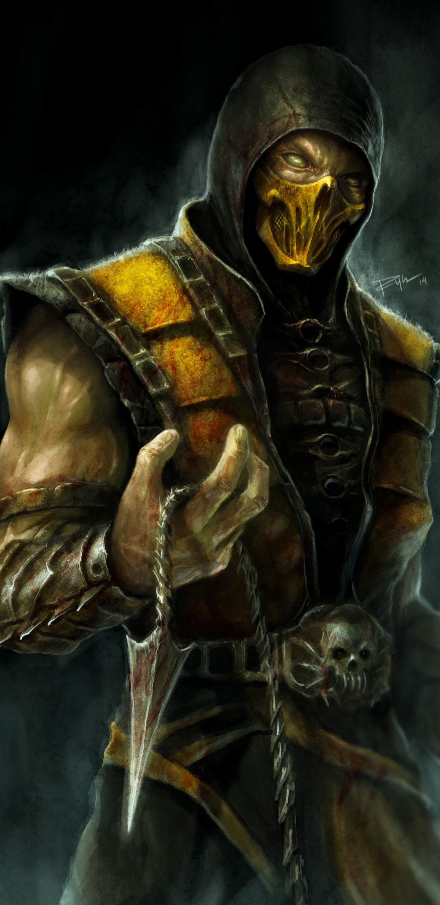 Scorpion Mortal Kombat X 4k Artwork In 1440x2960 Resolution Escorpion ...