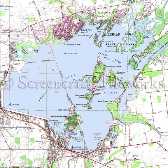 Indian Lake Ohio Depth Map