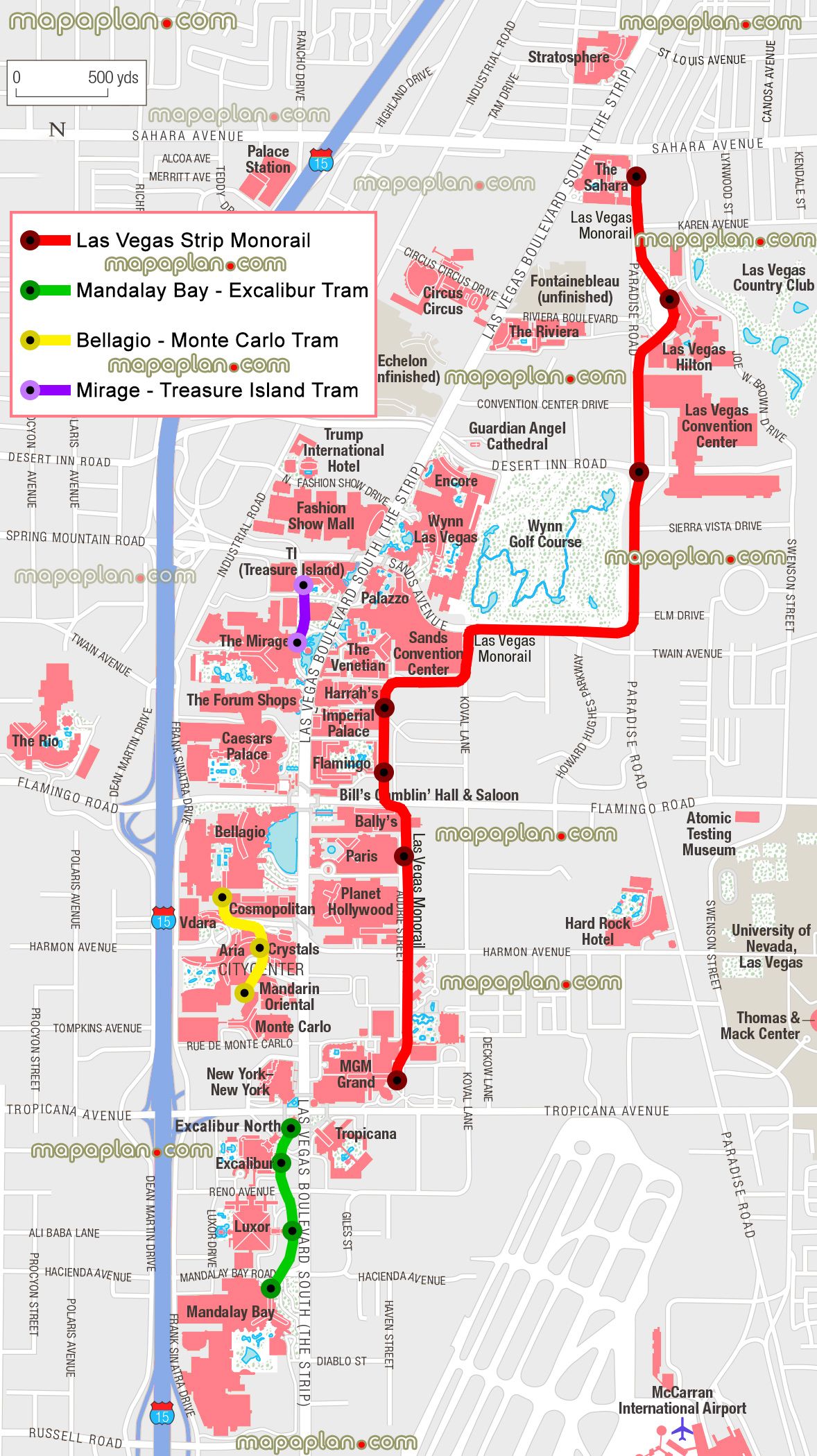 Printable Las Vegas Monorail Map