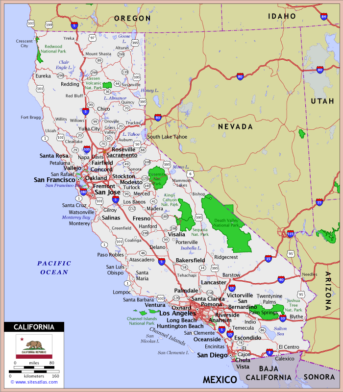 Printable Road Map Of California