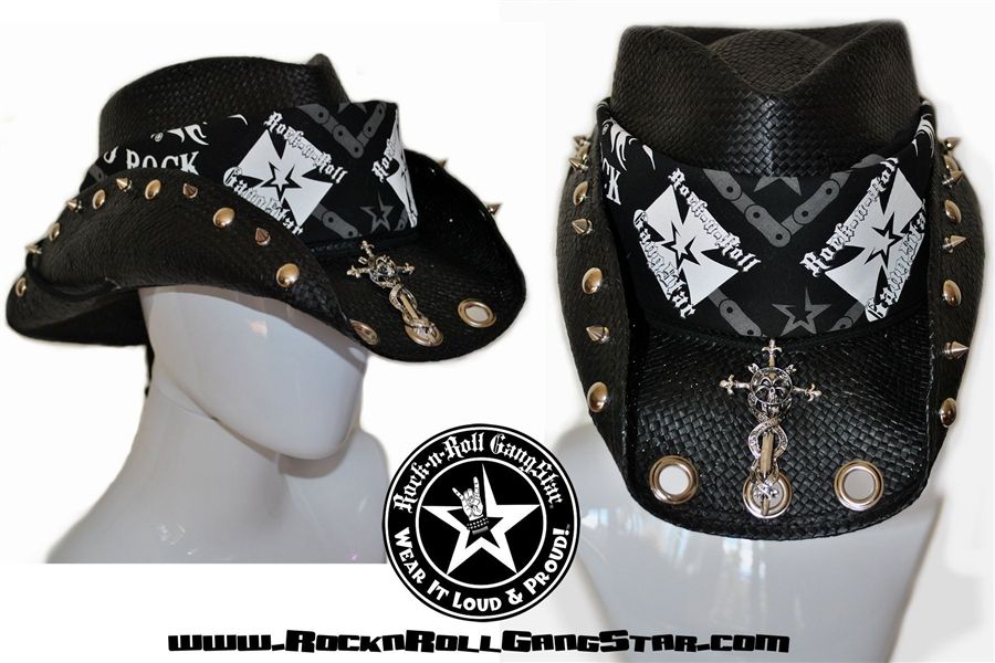 Custom Shapeable Cowboy Hat black version 1 Rock and Roll Heavy Metal ...