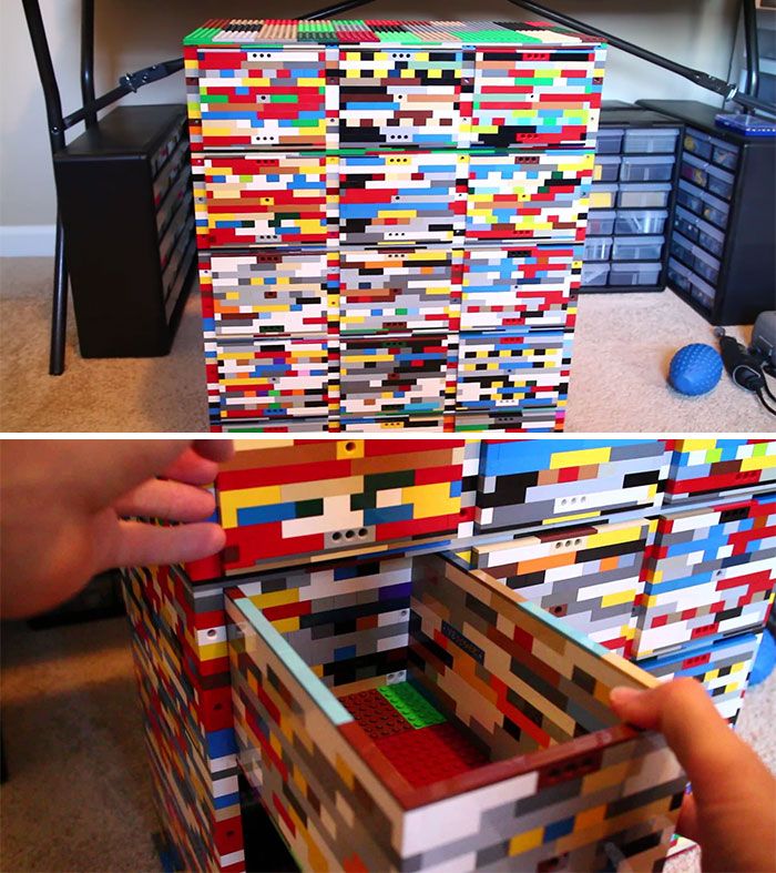 Lego Storage Container Made From Legos Lego Diy Projects, Lego Diy ...