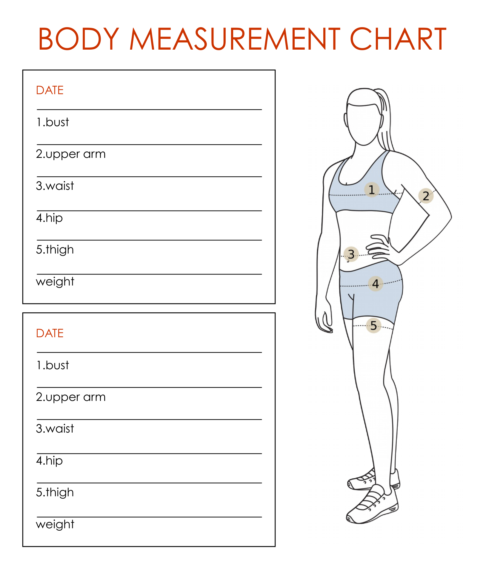 Printable Body Measurement Chart