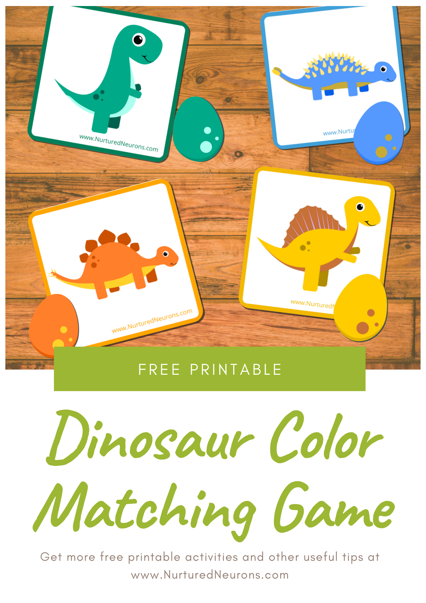 Dinosaur Color Matching Game (Amazing Preschool Printable) - Nurtured ...