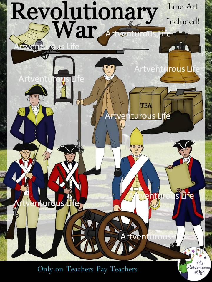 10+ American revolution clipart black and white collection