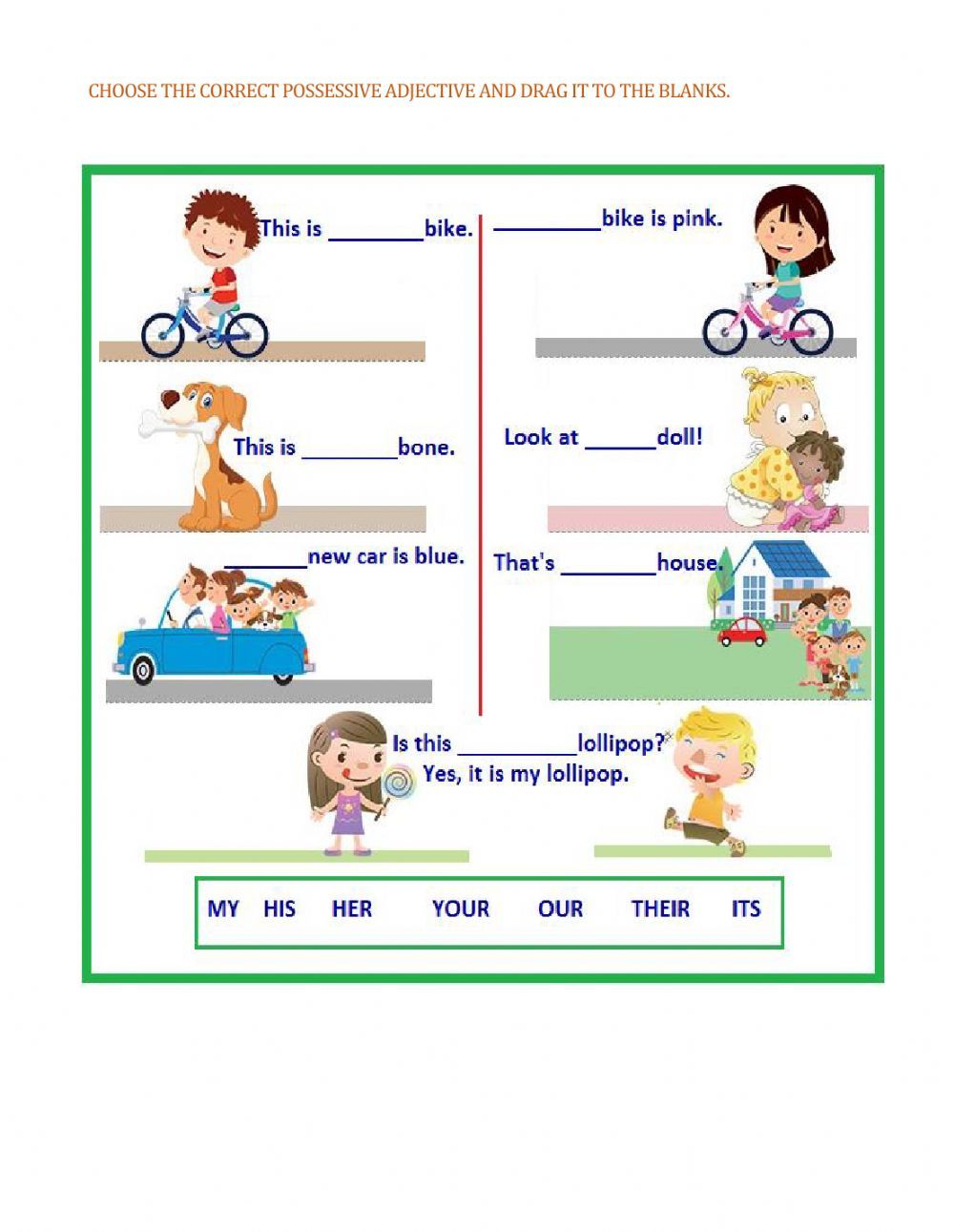 Possessive Adjectives In Spanish Worksheets