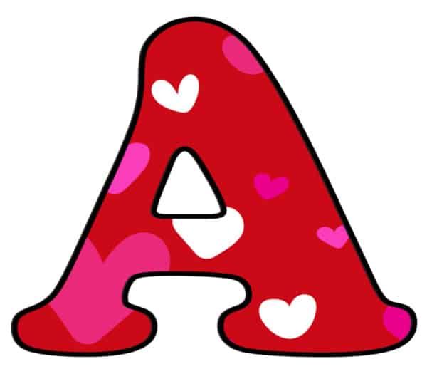 Free Printable Colorful Bubble Letters: Valentine Bubble Letter A ...