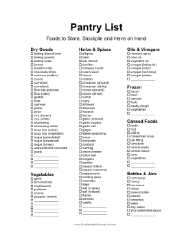 This printable pantry grocery list is prefilled with dozens of dry ...