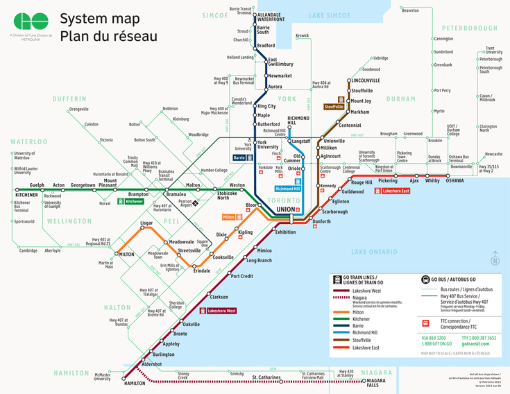 How to Ride GO Transit in and Around Toronto | System map, Go transit ...