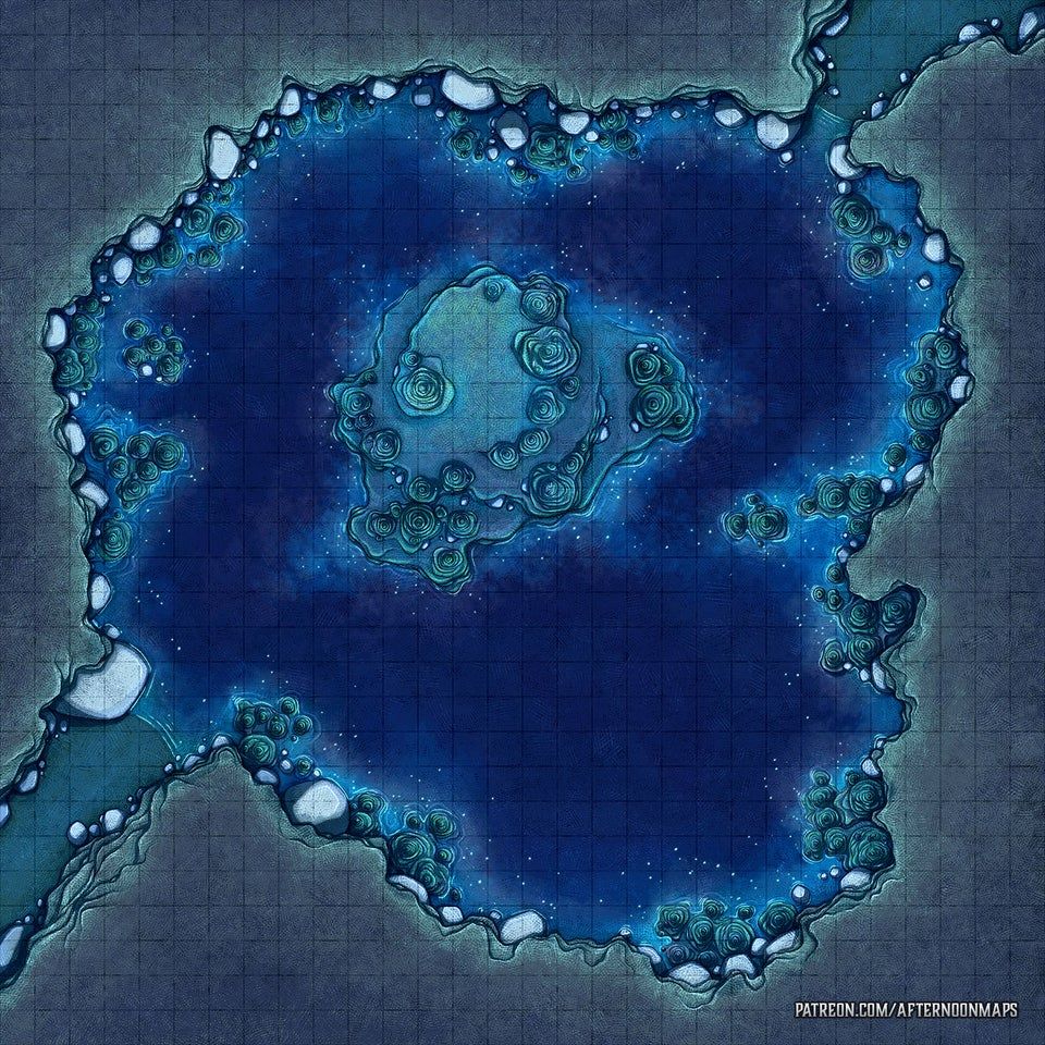 The Star Pool (Underground Lake Battle Map) - 30x30 : Roll20 | Dnd ...