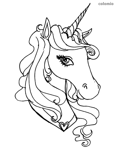 Unicorn head coloring page | Unicorn coloring pages, Unicorn pictures ...