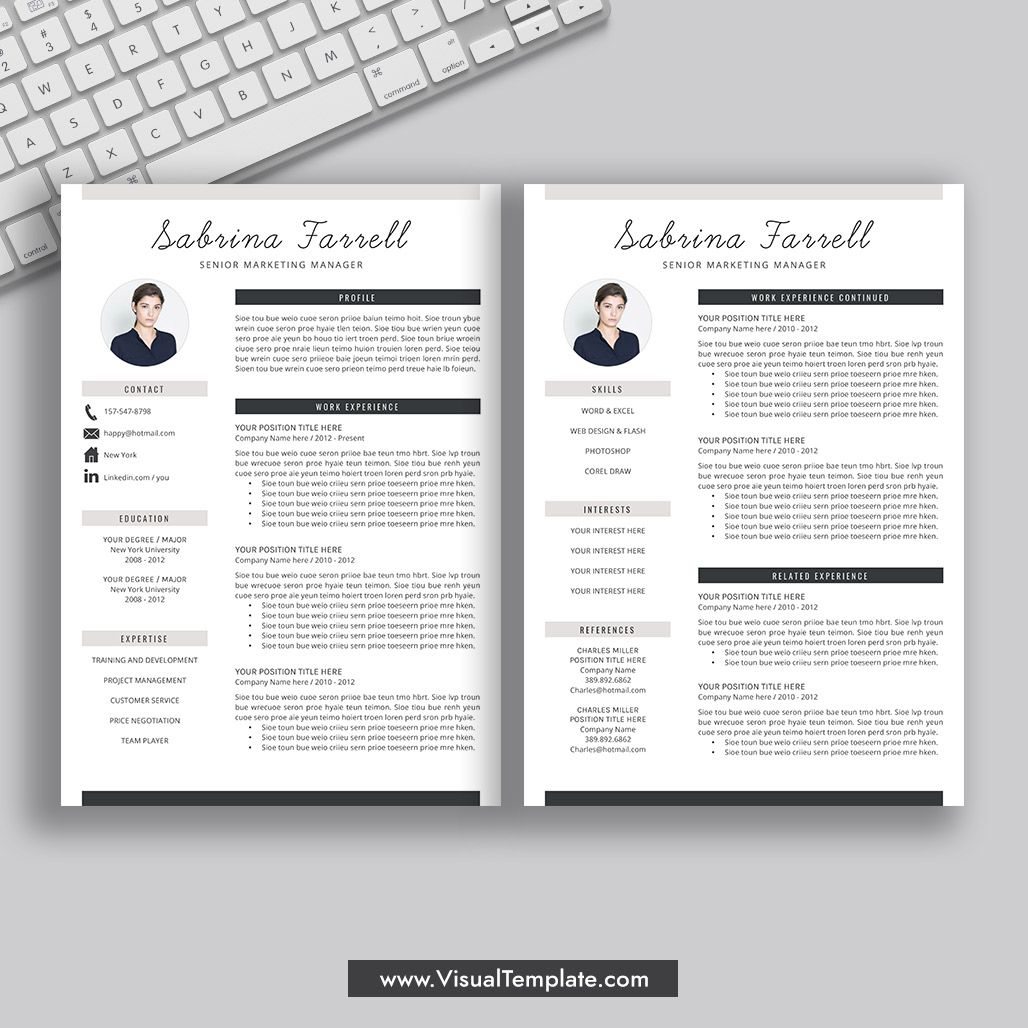 2022-2023 Pre-Formatted Resume Template with Resume Icons, Fonts and ...