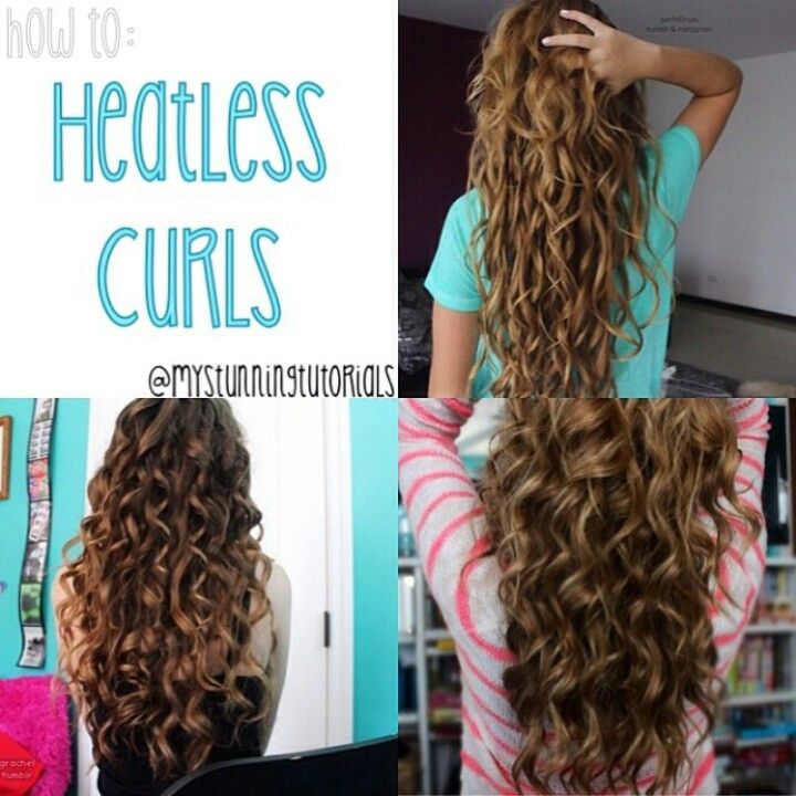 Headband Curls Place A Thick Stretchy Headband Around Your Head Making Sure All Your Hair Is Un Curly Hair Overnight Hair Without Heat How To Curl Your Hair [ 720 x 720 Pixel ]