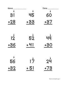 TWO DIGIT ADDITION AND SUBTRACTION WORKSHEETS Touch Point Math, Touch ...