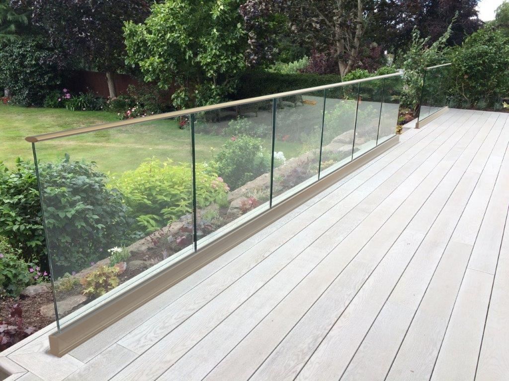 sg12 frameless system with top rail ablove floor level | Frameless ...