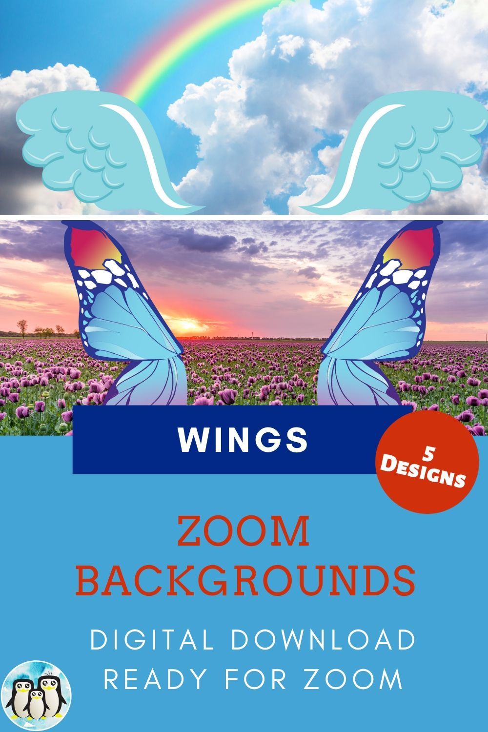 Zoom Virtual Background Bundle Of 5 Wings Inspired Designs Zoom Background Virtual Background Video Conference Backgrounds Background Cute Gifts For Friends Baby Shower Gender Reveal