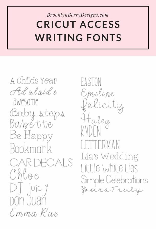 Printable Cricut Font List