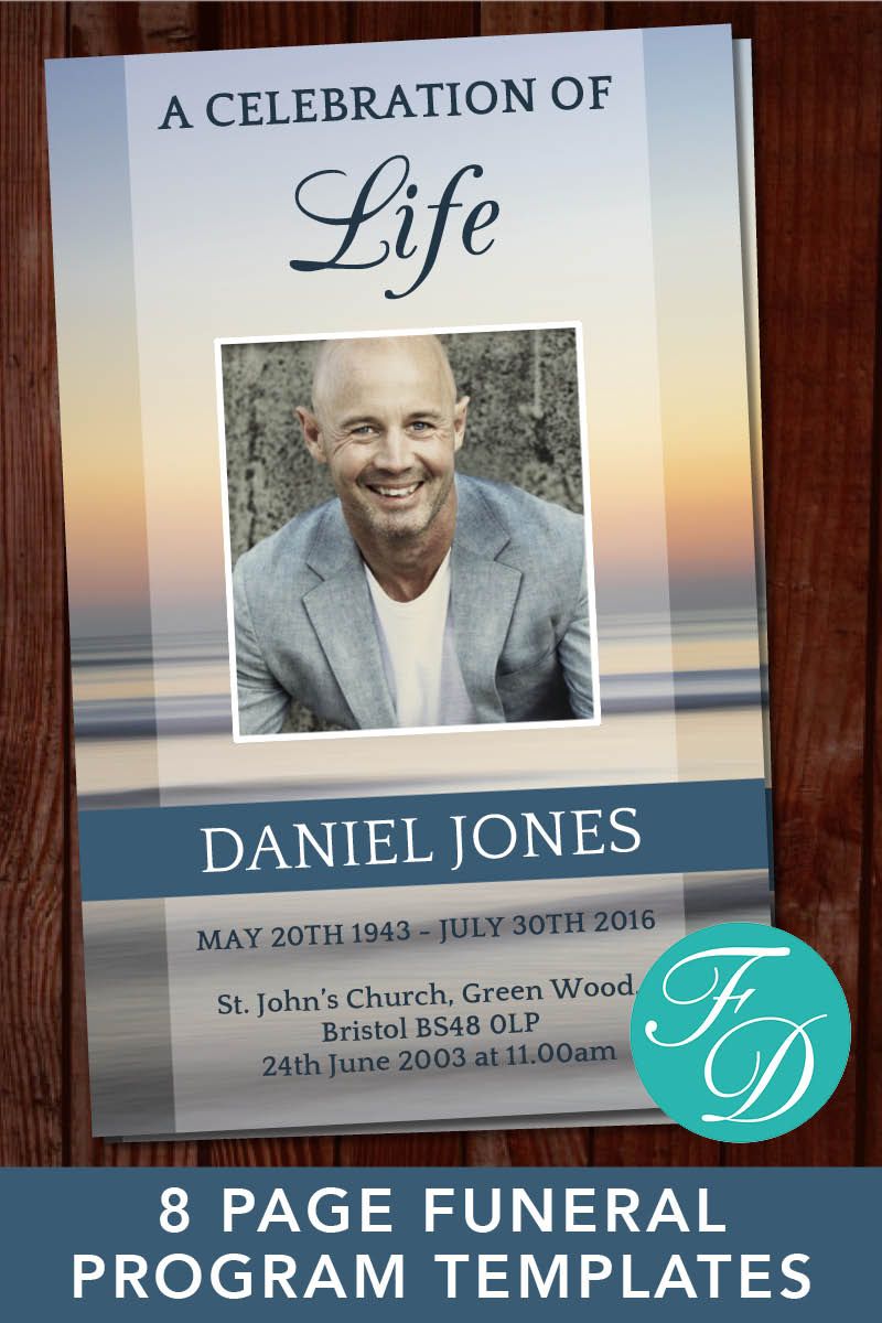 Downloadable Free Printable Celebration Of Life Program Template Web ...